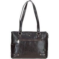 'Velutto Eleganza' Zip Mid Section Real Leather Shoulder Bag