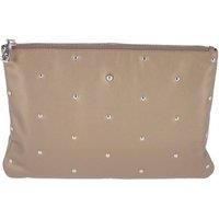 Real Leather Large Studded Clutch Bag