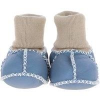 Fenland England 'Cutie' Real Sheepskin Unisex Baby Booties in Baby Blue