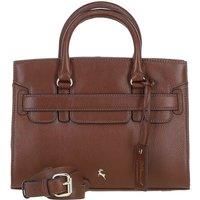 'Fiorella' Real Leather Handbag with Detachable Crossbody Strap