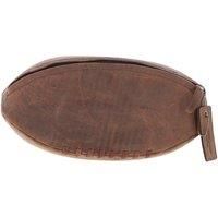 Ashwood Leather Rugby Ball Washbag for Men, Toiletry Bag, Travel Grooming Kit, Vintage Sports-Inspired Shape with Zip Closure, Gold Hardware – Gift for Travellers & Sports Fans: Q-40 (Brown)