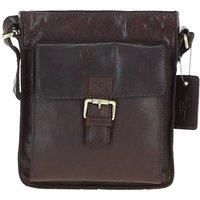 Ashwood Classic Leather Side Bag for Men - Crossbody Shoulder Bag with Buckle Flap, Compact Travel Messenger, Adjustable Strap, Elegant Gold Hardware, Everyday Leather Bag: Q-41 (Brandy)