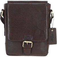 Ashwood Compact Leather Flap Over Bag Black - Genuine Leather Crossbody with Gold Hardware, Outer Zip Pockets & Adjustable Strap - Lightweight Everyday Shoulder Bag: Q-42 (Brandy)