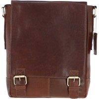 Ashwood Classic A4 Leather Flap-Over Messenger Bag - Rich Genuine Leather Crossbody with Outer Zip Pockets, Internal Storage & Adjustable Strap for Work, Travel or Daily Use: Q-43 (Chestnut)