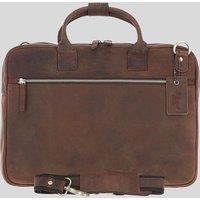 Ashwood Classic Leather Laptop Bag - Structured Work Briefcase with Detachable Strap, Outer Zip Pockets, and Gold Hardware, Elegant Business Travel Bag for Men/'s: Q-44 (Brown)