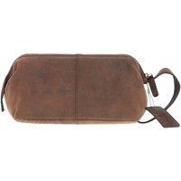 Ashwood Men’s Vintage Leather Washbag - Full-Grain Distressed Toiletry Bag - Travel Dopp Kit with Zip Compartments - Stylish Grooming Organizer for Men/'s: Q-47 (Brown)
