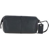 Ashwood Men’s Vintage Leather Washbag - Full-Grain Distressed Toiletry Bag - Travel Dopp Kit with Zip Compartments - Stylish Grooming Organizer for Men/'s: Q-47 (Black)