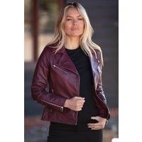 'Giulia' Ladies Veg Tanned Leather Biker Jacket