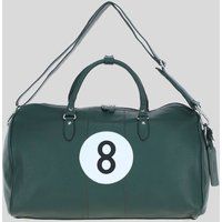 Ashwood Leather Unisex 'No8' Real Leather Sports Holdall Bag with Shoulder Strap in Green