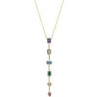 Spero London Women's Kaleidoscope Y Lariat Sterling Silver Drop Necklace in Gold