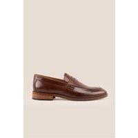 Oswin Hyde Men's Wyatt Classic Penny Saddle Loafers in Brown | Size: 8