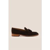 Oswin Hyde Men's Issac Tassel Loafer in Dark Brown | Size: 7