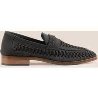 Oswin Hyde Men's Finley Woven Leather Loafers in Navy | Size: 9