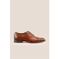 Oswin Hyde Men's Creed Leather Lace Up Brogues in Tan | Size: 10