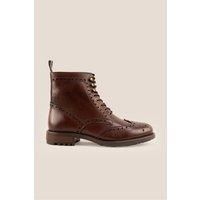 Oswin Hyde Men's Gregory Lace Up Brogue Boots in Brown | Size: 10