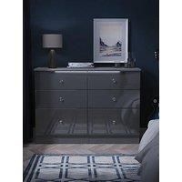 Swift Lumiere Ready Assembled 6 Drawer Wide Chest With Led Lights