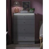 Swift Lumiere Ready Assembled 4 Drawer Deep Chest With Led Lights