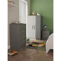 Swift Morgan Ready Assembled Kids Bedroom Package - Wardrobe, Bedside Table & 4 Drawer Chest