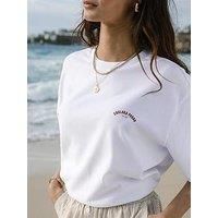 Chelsea Peers Oversized Crew Neck T-Shirt - Cotton - White