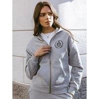 Chelsea Peers Zip Through Hoodie Sweatshirt - Grey