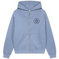 Chelsea Peers Zip Through Hoodie Sweatshirt - Plain - Blue