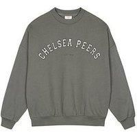 Chelsea Peers Branded Crew Neck Sweatshirt - Khaki