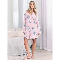 Chelsea Peers Night Shirt With Star And Moon Print In Polyester - Pink
