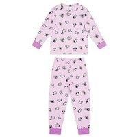 Chelsea Peers Unisex Kids Ghost Print Pyjamas With Extendable Cuffs - Pink