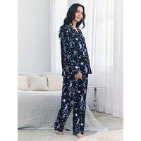 Chelsea Peers Maternity Long Button Up Set With Moon Print