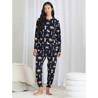 Chelsea Peers Classic Crew Neck Set - Navy