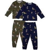 Chelsea Peers Unisex Kids 2 Pack Rugby Dogs Print Pyjamas - Multi
