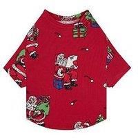 Chelsea Peers Snowball Throwing Santa Pet Pyjama T-Shirt - Red
