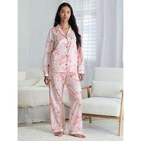 Chelsea Peers Long Button Up Set - Pink