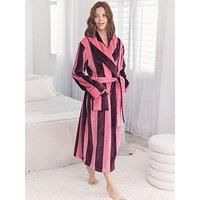 Chelsea Peers Shaul Maxi Dressing Gown In Sealskin Fleece - Pink