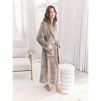 Chelsea Peers Shaul Maxi Dressing Gown In Sealskin Fleece - Brown
