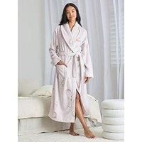 Chelsea Peers Shaul Maxi Dressing Gown In Burnout Fleece - Beige