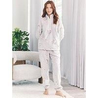 Chelsea Peers Zip Through Jogger Set In Burnout - Beige