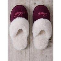 Chelsea Peers Womens Cord Slippers With Embroidery - Pink