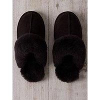 Chelsea Peers Womens Dome Slipper In Suede With Shearling Lining - Brown