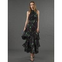 Religion Taylor Maxi Dress With Full Frill Skirt - Green