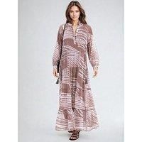 Religion Callisto Tiered Maxi Dress - Beige