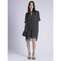 Religion Decoy Neck Tie Tunic Dress - Multi