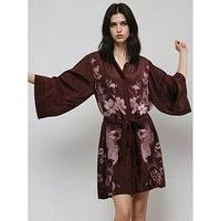 Religion Inversion Lust Tunic Dress With Kimono Sleeves - Brown