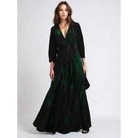Religion Maryam Maxi Button Through Floral Print Dress - Green