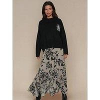 Religion Citrine Tiered Floral Georgette Maxi Skirt - Natural