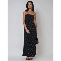Religion Embellished Mila Embellished Sequin Maxi Dress - Black