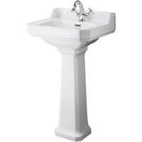 Bayswater Fitzroy Traditional 1 Tap Hole Basin with Comfort Height Full Pedestal - 500mm