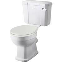 Bayswater Fitzroy Traditional Close Coupled Toilet Pan, Cistern & Pointing White Soft Close Seat