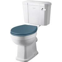 Bayswater Fitzroy Traditional Close Coupled Comfort Toilet Pan, Cistern & Stiffkey Blue Soft Close Seat
