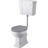Bayswater Fitzroy Traditional Low Level Comfort Height Toilet Pan, Cistern & Plummett Grey Soft Close Seat